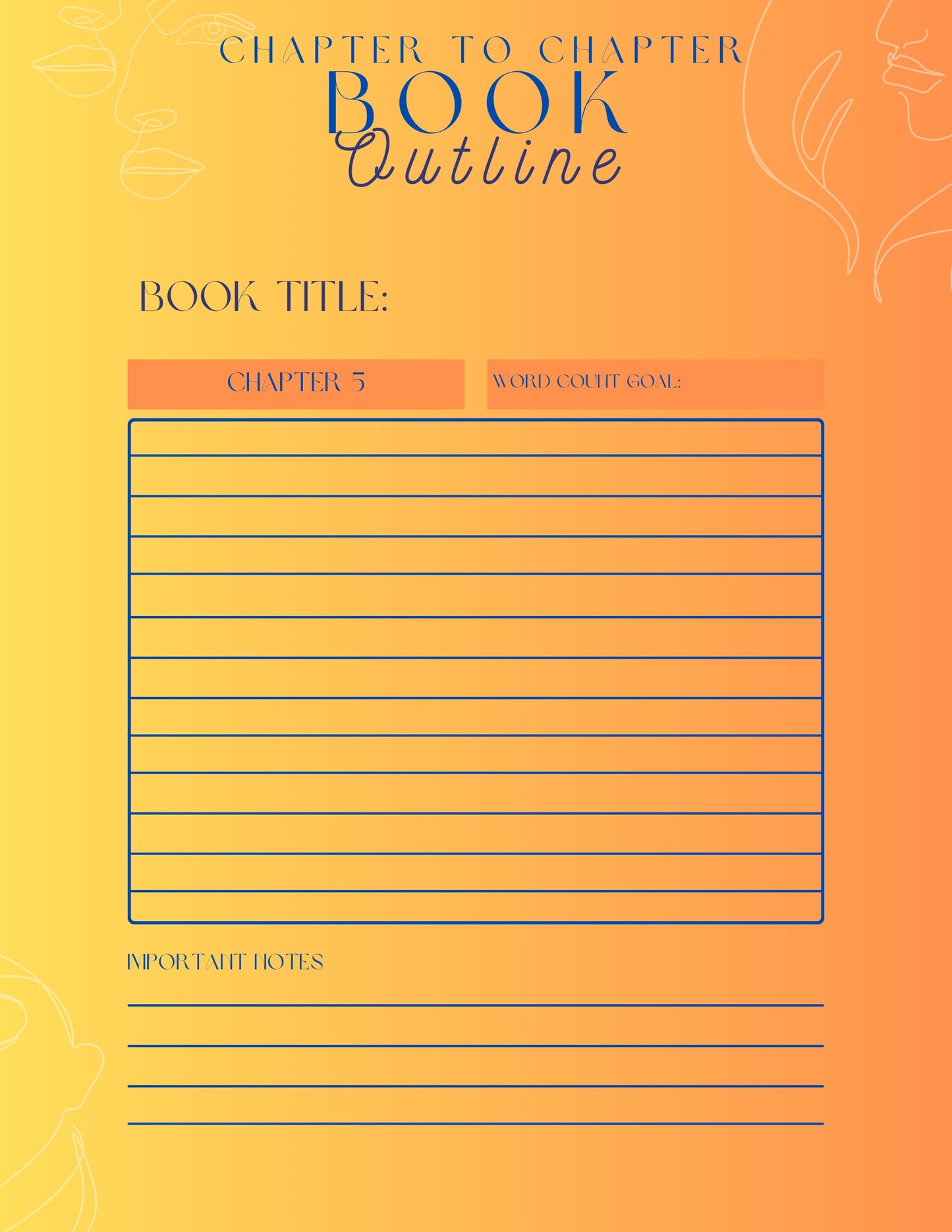 Chapter to Chapter Outline Template